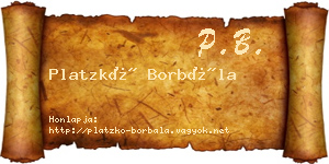 Platzkó Borbála névjegykártya